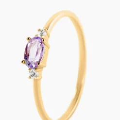 Bague Jardin Secret Or Jaune Améthyste Oxyde De Zirconium-Histoire d'Or Hot