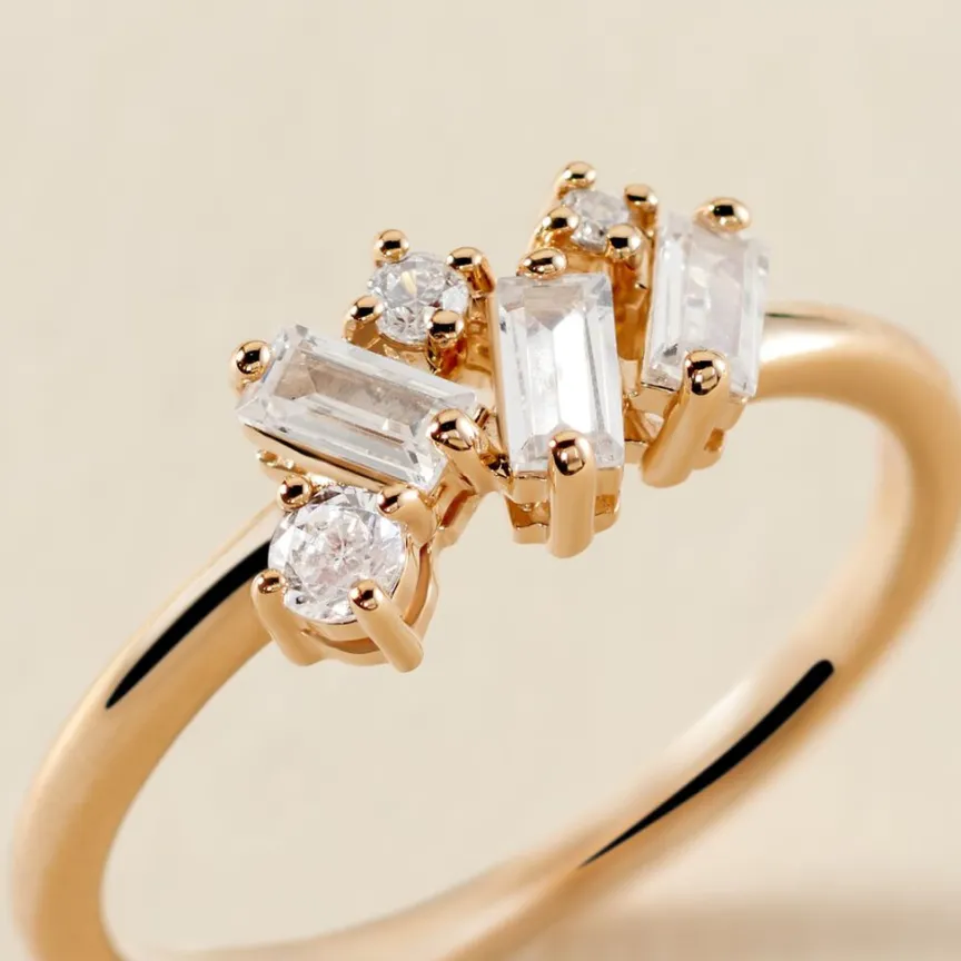 Bague Jardins D'hiver Plaqué Or Jaune Oxyde De Zirconium-Histoire d'Or Hot