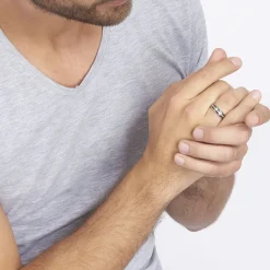 JOURDAN Bague Jonc Maewen Acier Blanc