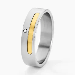 Bague Ahou Acier Blanc Diamant-JOURDAN Outlet