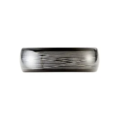 JOURDAN Bague Homme Liorin Acier Bicolore Noir Et Blanc Tungstene