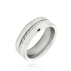 JOURDAN Bague Iron Tungstene Blanc