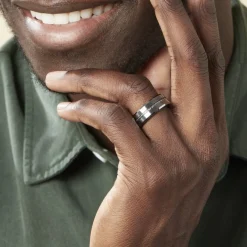 JOURDAN Bague Iron Tungstene Blanc