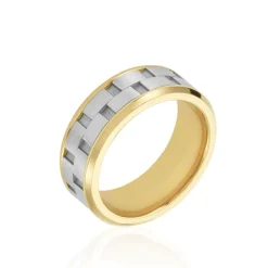 JOURDAN Bague Oahu Acier Blanc Et Jaune