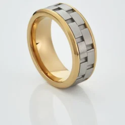 JOURDAN Bague Oahu Acier Blanc Et Jaune