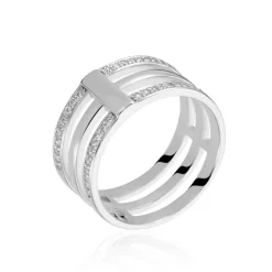 Bague Kirsten Argent Blanc Oxyde De Zirconium-Histoire d'Or Clearance