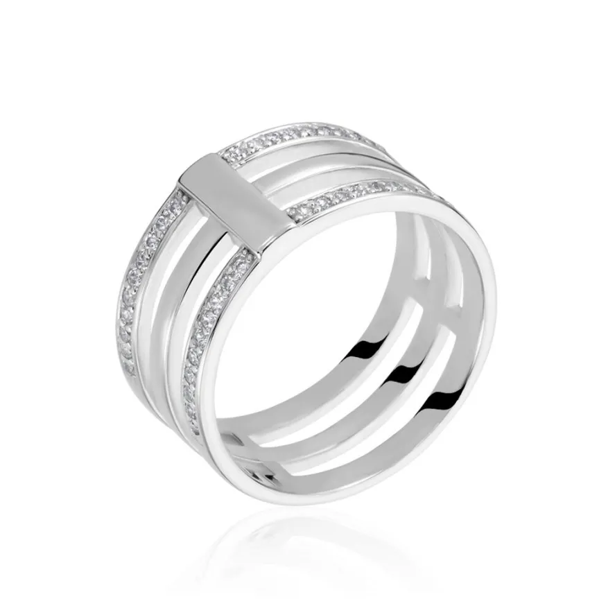 Bague Kirsten Argent Blanc Oxyde De Zirconium-Histoire d'Or Clearance