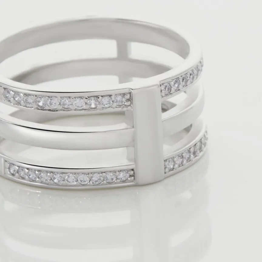 Bague Kirsten Argent Blanc Oxyde De Zirconium-Histoire d'Or Clearance
