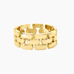 Bague Lady Code Acier Jaune-Histoire d'Or New