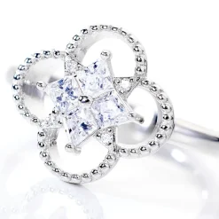 Bague Fleur Argent Blanc Oxyde De Zirconium-LAETIZIA Sale