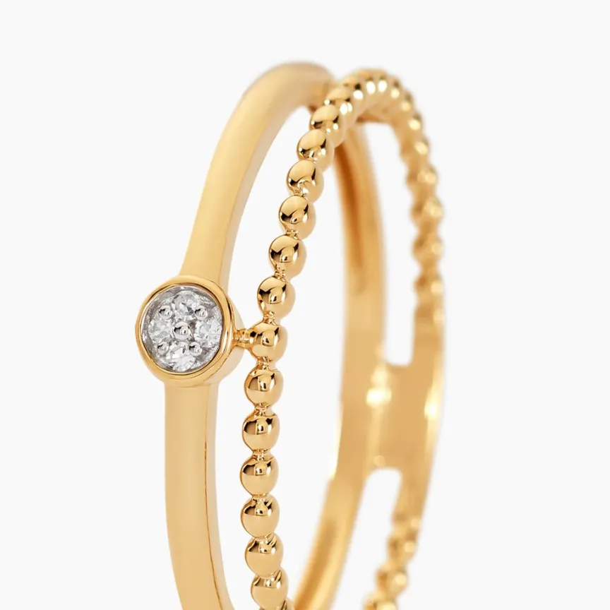 Bague Lazzaro Or Jaune Diamant-Histoire d'Or Hot