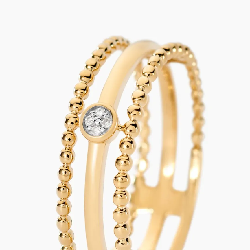 Bague Lazzaro Or Jaune Diamant-Histoire d'Or