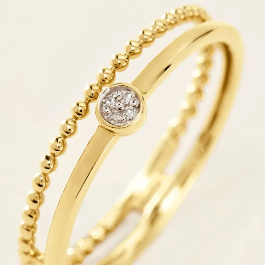 Bague Lazzaro Or Jaune Diamant-Histoire d'Or