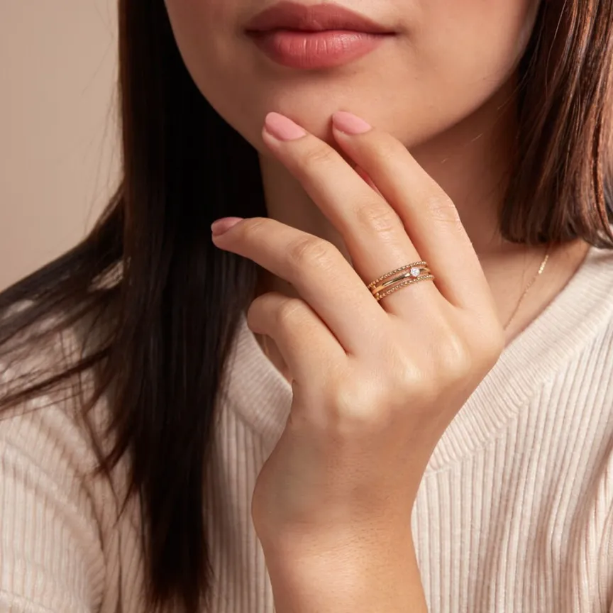 Bague Lazzaro Or Jaune Diamant-Histoire d'Or