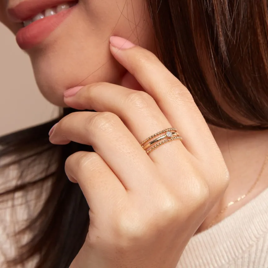 Bague Lazzaro Or Jaune Diamant-Histoire d'Or