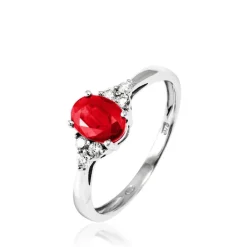 Bague Lea Or Blanc Rubis Et Diamant-Histoire d'Or Discount