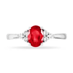 Bague Lea Or Blanc Rubis Et Diamant-Histoire d'Or Discount