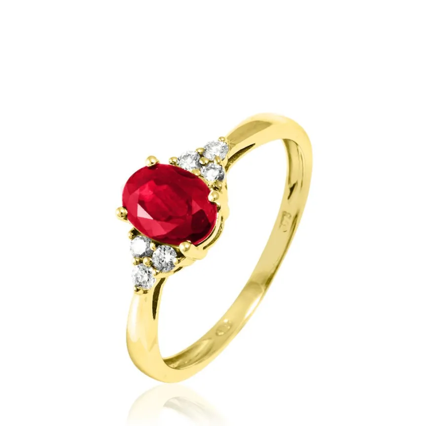 Bague Lea Or Jaune Rubis Et Diamant-Histoire d'Or Outlet