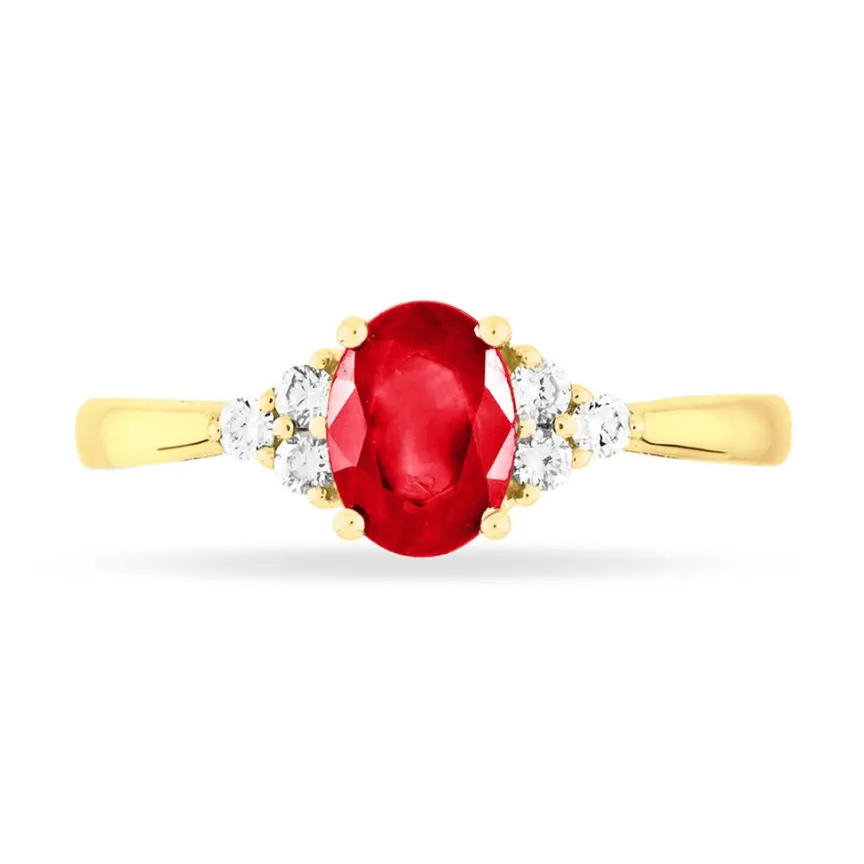Bague Lea Or Jaune Rubis Et Diamant-Histoire d'Or Outlet