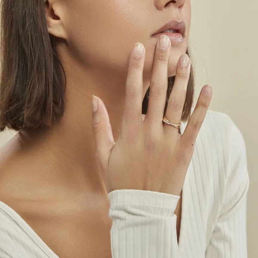 Bague Lia Plaqué Or Jaune Oxyde De Zirconium-Histoire d'Or Hot