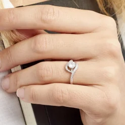 Bague Lines Argent Blanc Oxyde De Zirconium-Histoire d'Or Discount