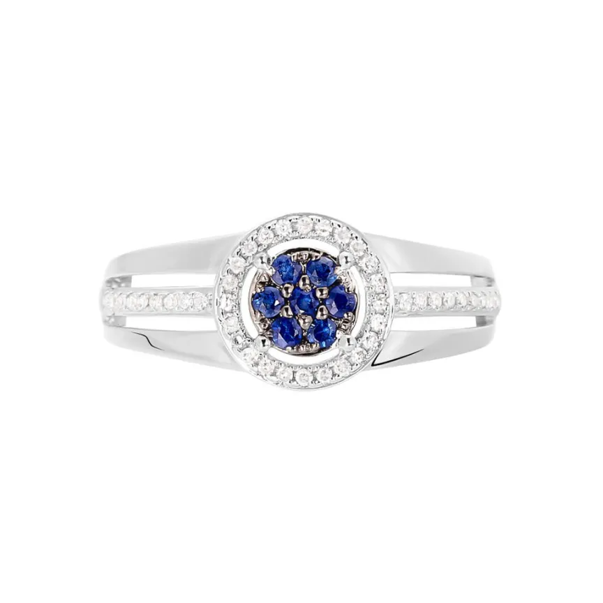 Bague Lise-laure Or Blanc Saphir Et Diamant-Histoire d'Or Online