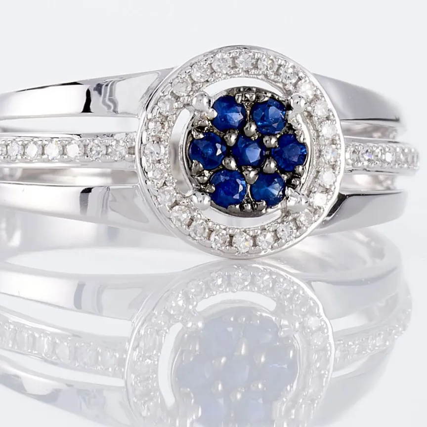 Bague Lise-laure Or Blanc Saphir Et Diamant-Histoire d'Or Online