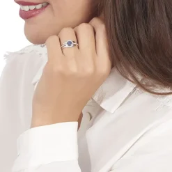 Bague Lise-laure Or Blanc Saphir Et Diamant-Histoire d'Or Online