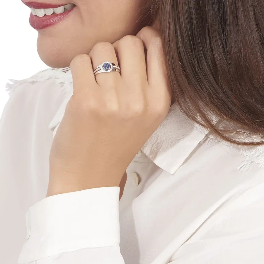 Bague Lise-laure Or Blanc Saphir Et Diamant-Histoire d'Or Online