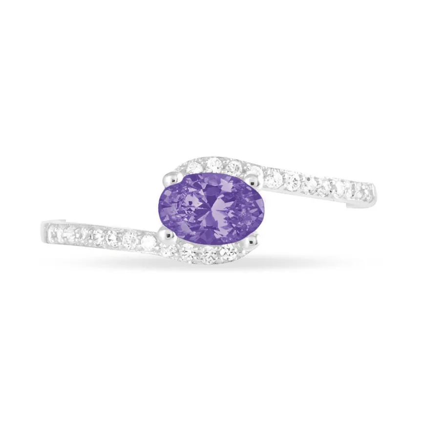 Bague Loriane Or Blanc Amethyste Et Oxyde De Zirconium-Histoire d'Or Sale