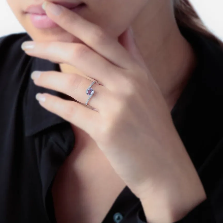 Bague Loriane Or Blanc Amethyste Et Oxyde De Zirconium-Histoire d'Or Sale