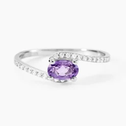 Histoire d'Or Bague Loriane Or Blanc Amethyste Et Oxyde De Zirconium