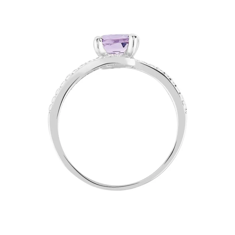 Histoire d'Or Bague Loriane Or Blanc Amethyste Et Oxyde De Zirconium