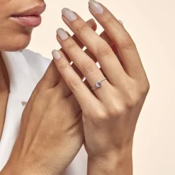 Histoire d'Or Bague Loriane Or Blanc Amethyste Et Oxyde De Zirconium