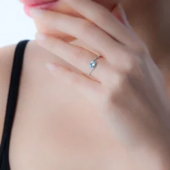 Bague Loriane Or Blanc Topaze Et Oxyde De Zirconium-Histoire d'Or Sale