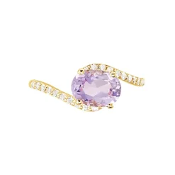 Histoire d'Or Bague Loriane Or Jaune Amethyste Et Oxyde De Zirconium
