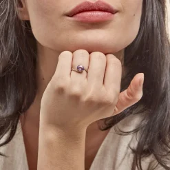 Histoire d'Or Bague Loriane Or Jaune Amethyste Et Oxyde De Zirconium