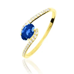 Bague Loriane Or Jaune Saphir Et Diamant-Histoire d'Or Sale