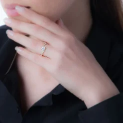 Bague Loriane Or Rose Aigue Marine Et Oxyde De Zirconium-Histoire d'Or Hot