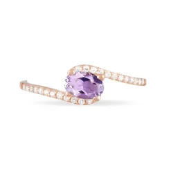 Bague Loriane Or Rose Amethyste Et Oxyde De Zirconium-Histoire d'Or