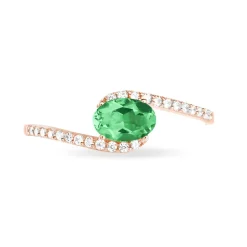 Bague Loriane Or Rose Emeraude Et Diamant-Histoire d'Or Clearance