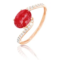 Bague Loriane Or Rose Rubis Et Diamant-Histoire d'Or New