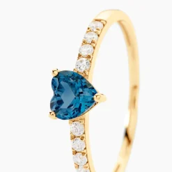 Histoire d'Or Bague Love Ring Or Jaune Topaze Oxyde De Zirconium