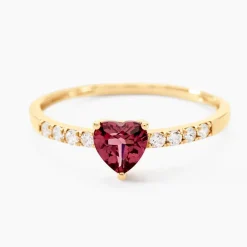 Histoire d'Or Bague Love Ring Or Jaune Rhodolite Oxyde De Zirconium