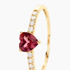 Histoire d'Or Bague Love Ring Or Jaune Rhodolite Oxyde De Zirconium