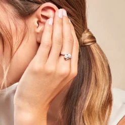 Bague Lua Argent Blanc Perle De Culture Oxyde De Zirconium-Histoire d'Or Clearance