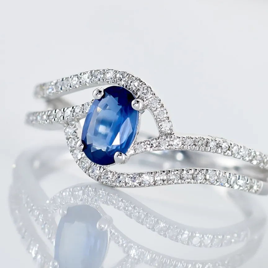 Bague Lyna Or Blanc Saphir Et Diamant-Histoire d'Or Best