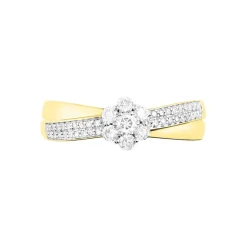 Bague Magnolia Croisee Or Jaune Diamant-Histoire d'Or Outlet