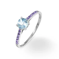 Histoire d'Or Bague Manon Or Blanc Topaze Et Amethyste