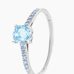 Bague Manon Or Blanc Topaze Et Oxyde De Zirconium-Histoire d'Or Discount